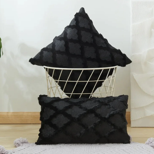 Boho Velvet Pillow Cover Set – Soft Touch Geometric Cushion Covers for Elegant Living Spaces